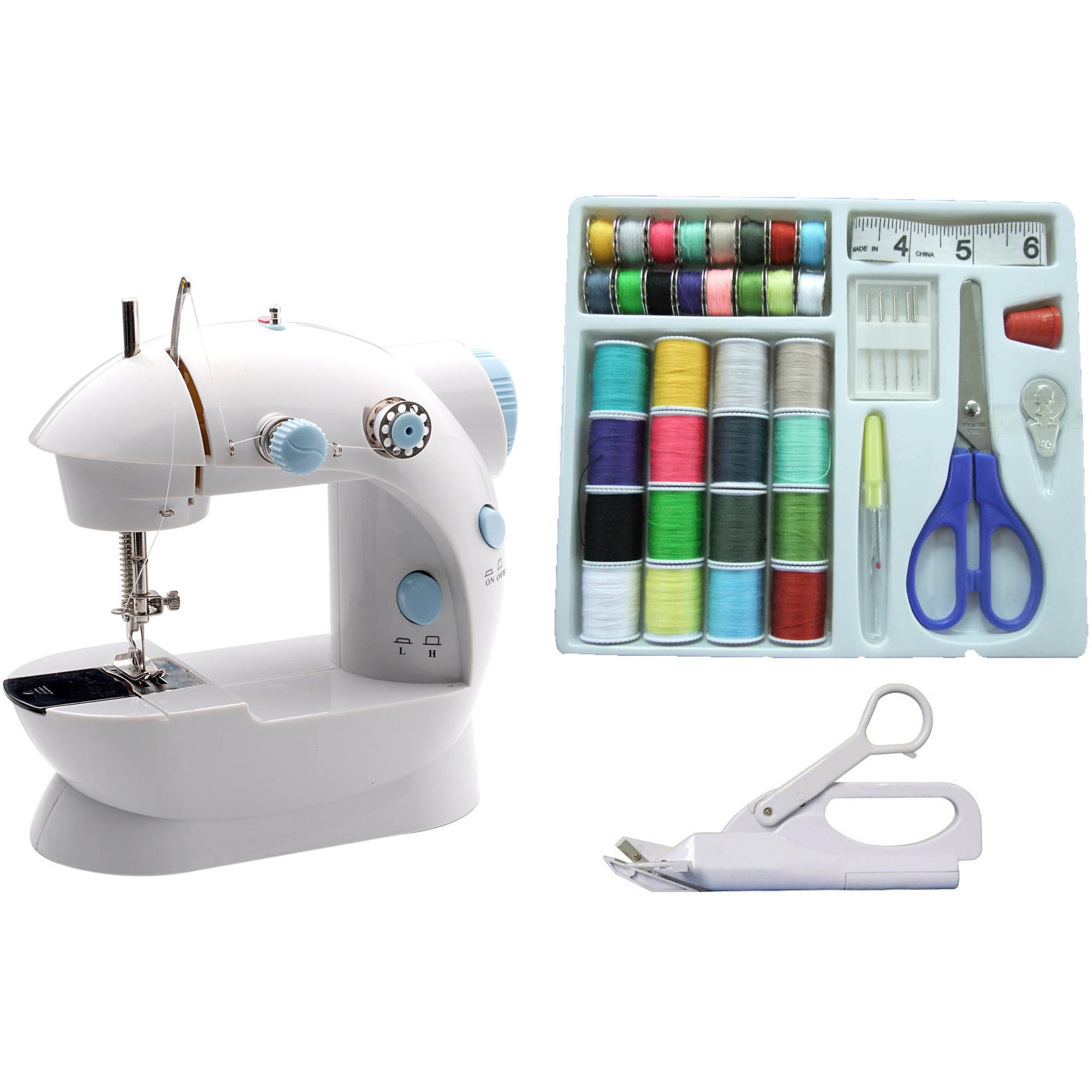 Mini Sewing Machine & Accessories 3-Piece Value Bundle